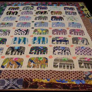 Multi Color Elephant Bedsheet